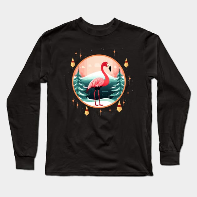 Flamingo Flock Sunset, Love Flamingos Long Sleeve T-Shirt by dukito